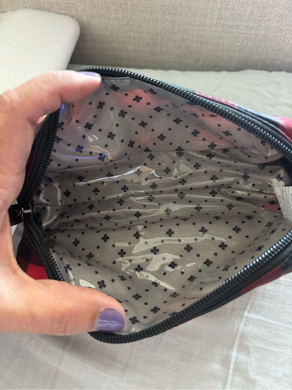 Lug Red and Black Buffalo Check Travel Toiletry Bag